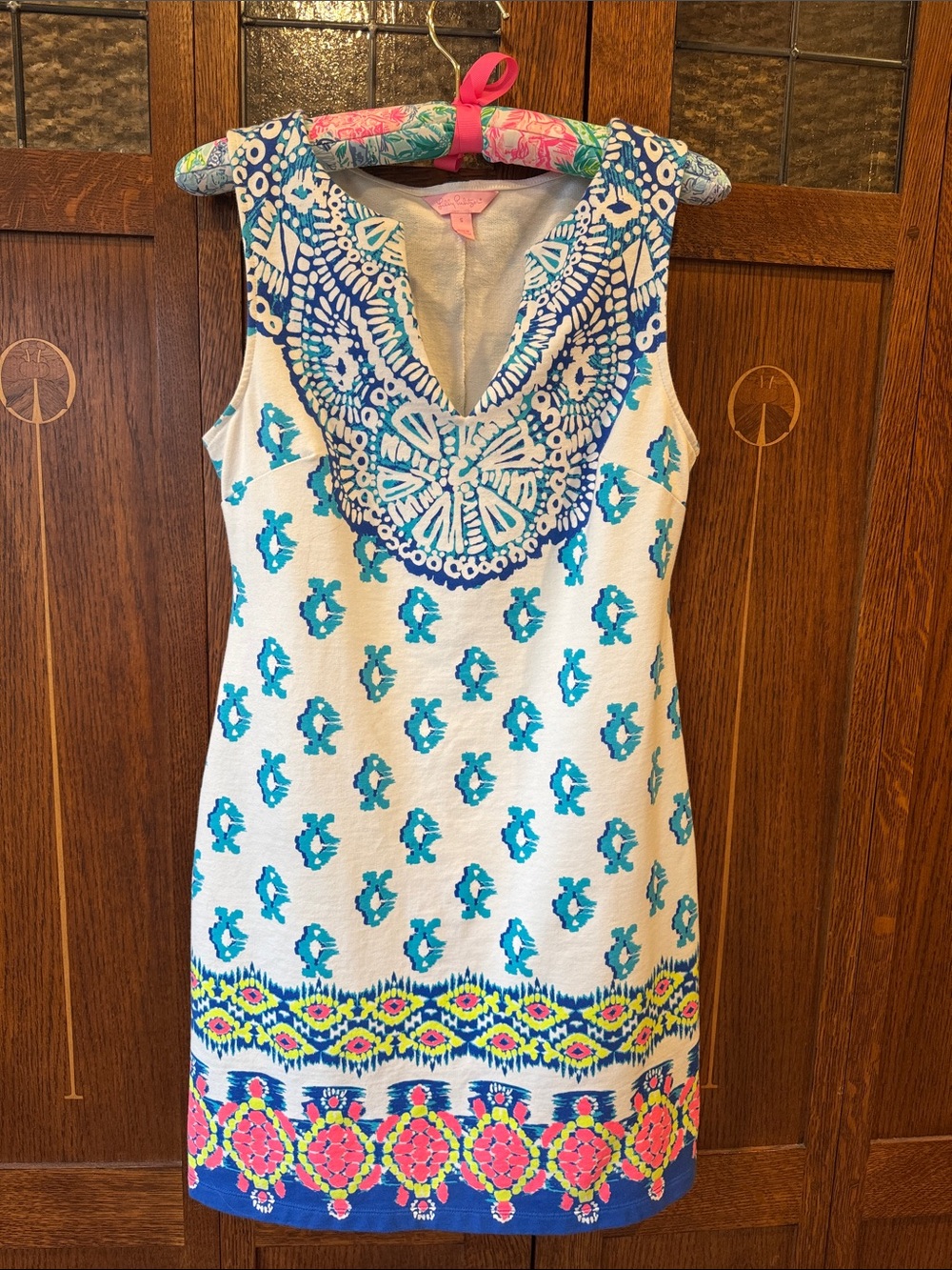 Lilly Pulitzer Harper Shift Dress in the To the Sea Turtle, Size Small